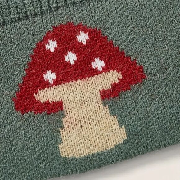 NEW! Y2K Mushroom Graphic Knit Halter Crop Top Sexy Casual Summer Sweater Retro - Picture 3 of 5